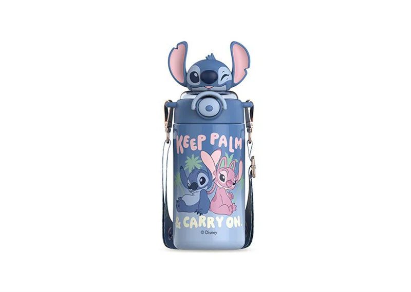 Termo Disney Stitch 600ml | Botella Térmica Acero Inoxidable con Sorbete y Tapa con Seguro