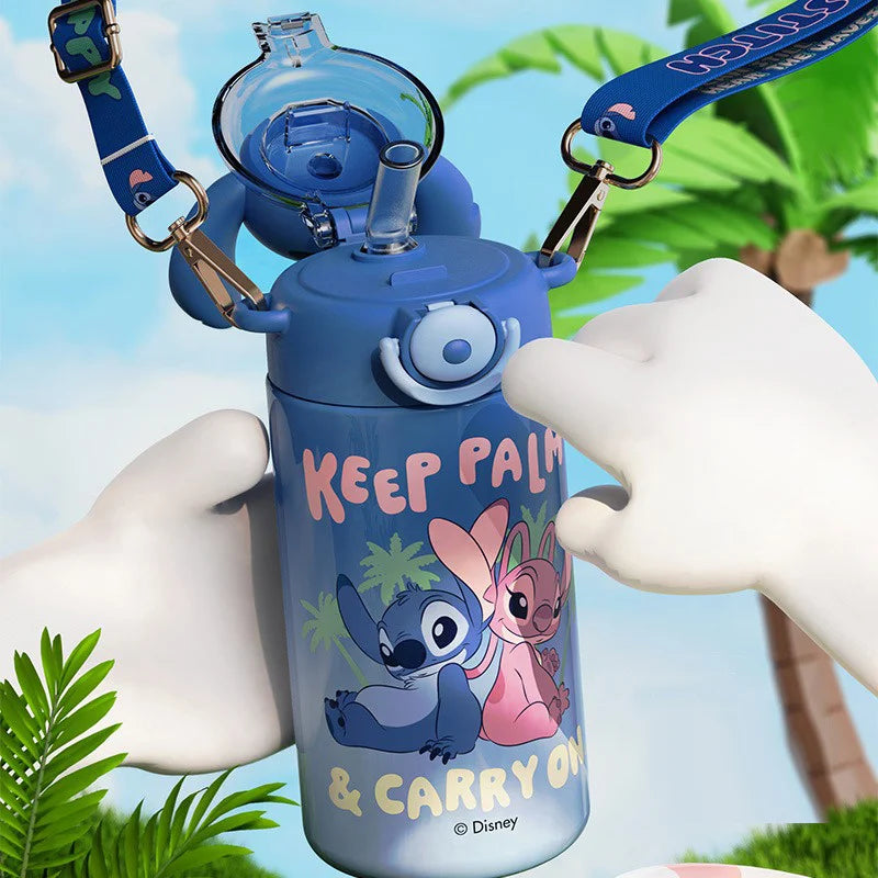 Termo Disney Stitch 600ml | Botella Térmica Acero Inoxidable con Sorbete y Tapa con Seguro