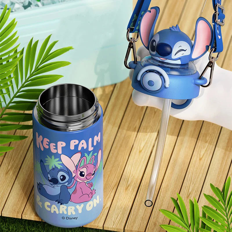Termo Disney Stitch 600ml | Botella Térmica Acero Inoxidable con Sorbete y Tapa con Seguro