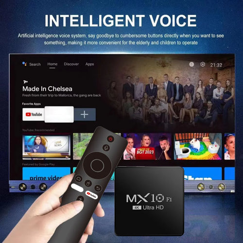 Android TV Box MX10 F1 – Android 13, 2GB RAM, 16GB, Wi-Fi 2.4G + Bluetooth 5.0