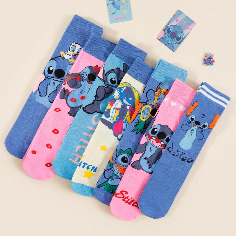 7 Pares Calcetines Stitch Disney – Diseño Grafiti para Hombre | Regalo