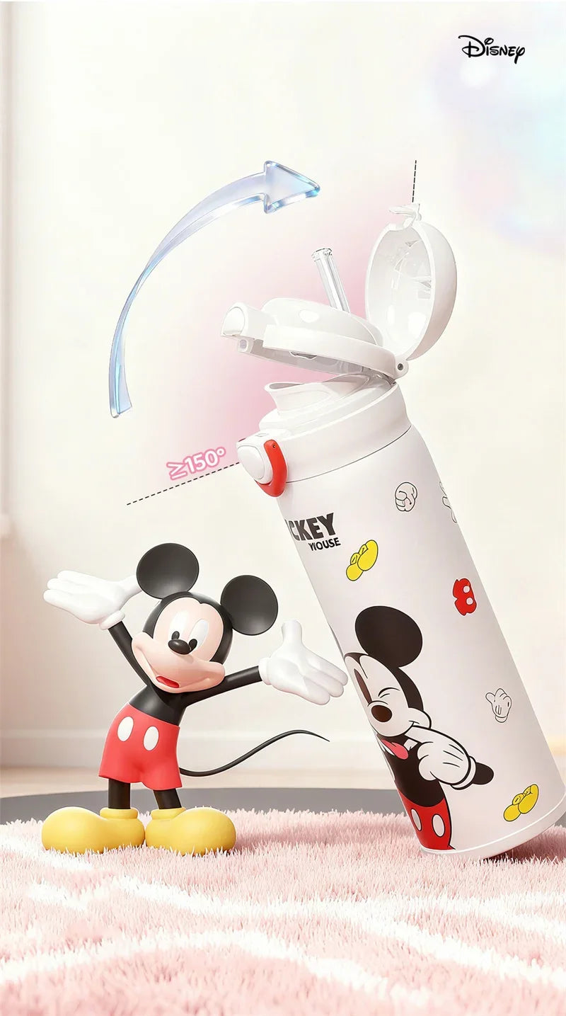 Termo Disney Mickey y Minnie | Botella Acero Inoxidable 500ml con Sorbete para Niños