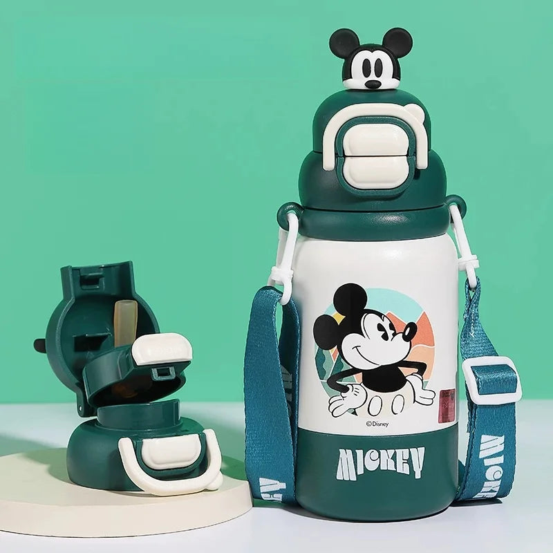 Termo Disney 500ml | Botella Térmica Acero Inoxidable con Tapa Pop-up y Cuerda | Lotso, Mickey, Elsa