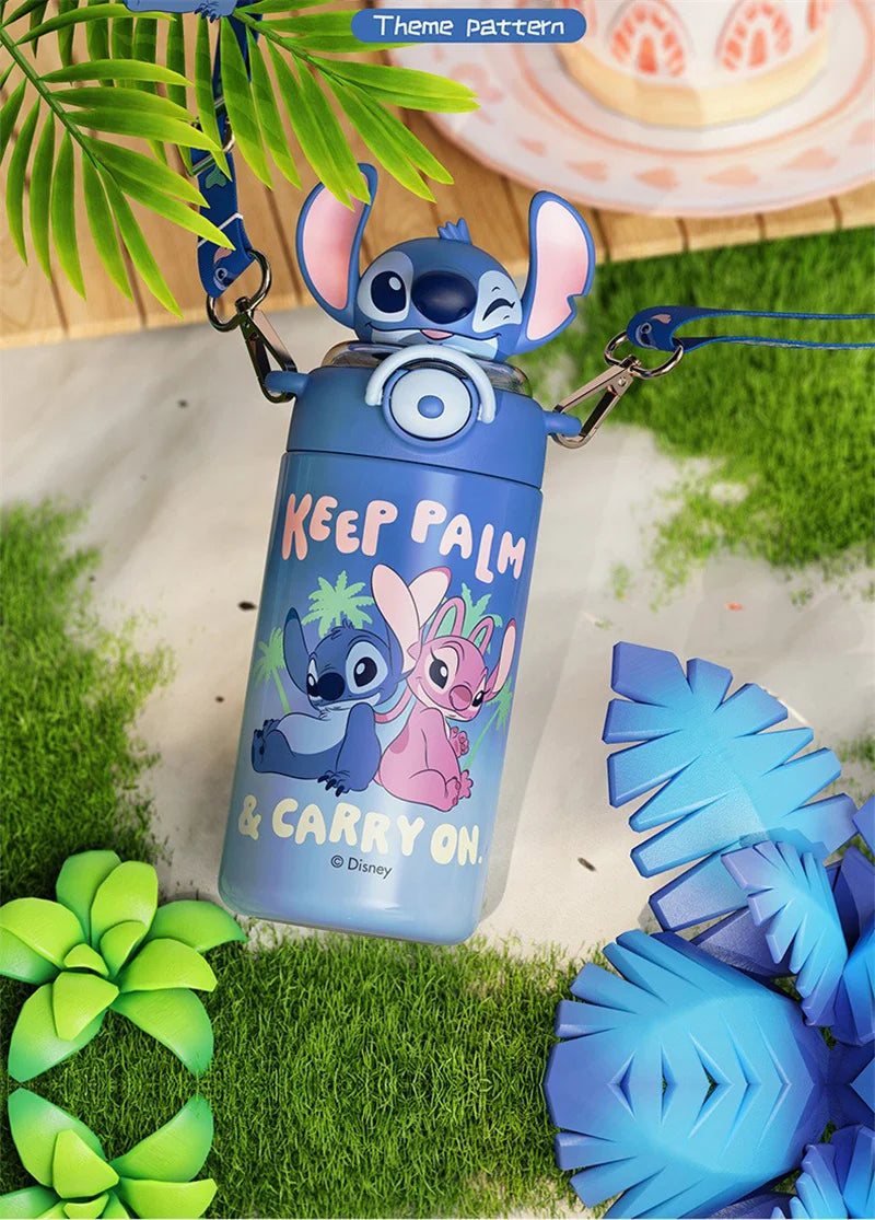 Termo Disney Stitch 600ml | Botella Térmica Acero Inoxidable con Sorbete y Tapa con Seguro