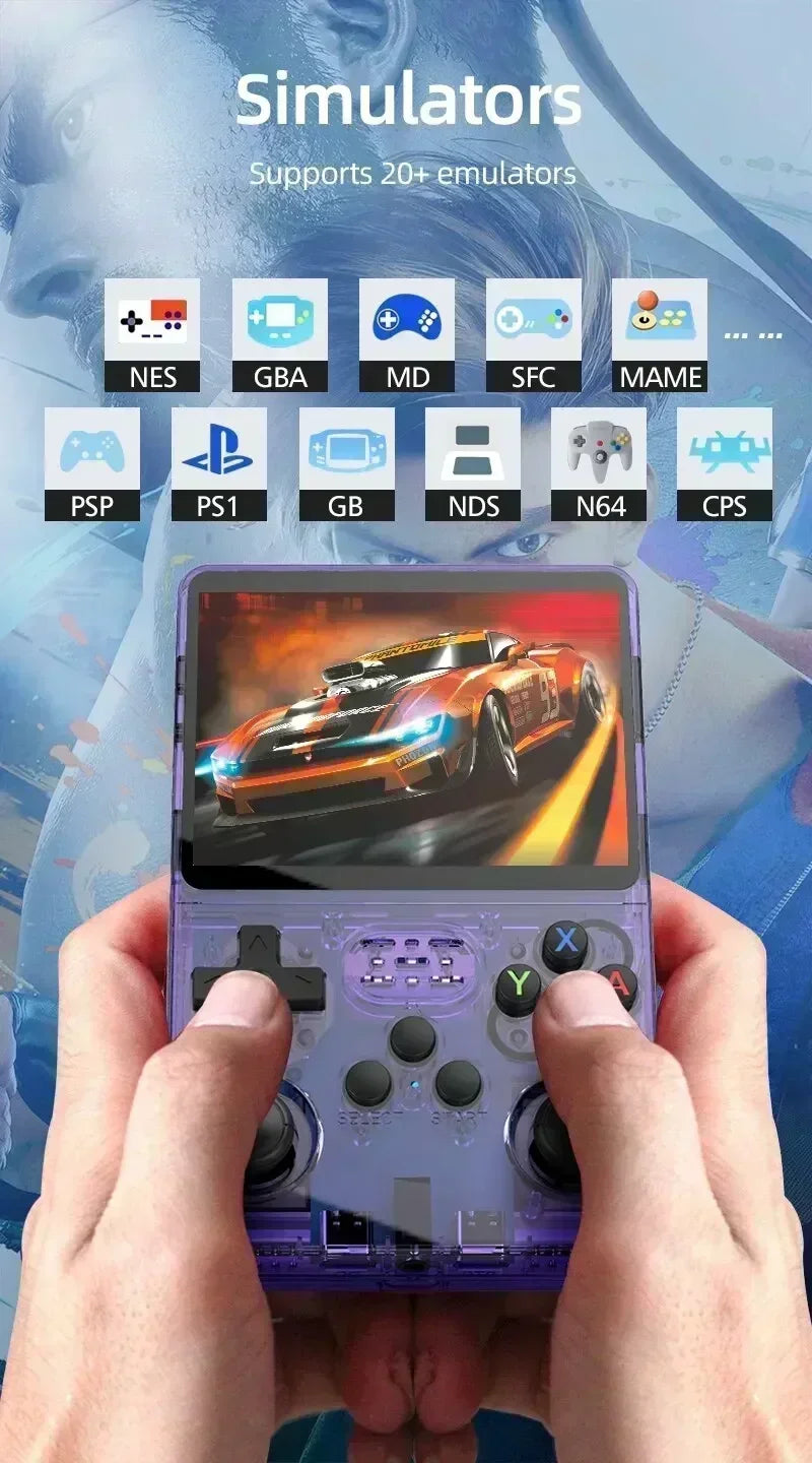 Consola Retro Portátil R36S – Pantalla IPS 3.5", 64GB/128GB/256GB, +15.000 Juegos