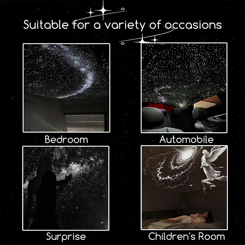 Proyector de Estrellas Galaxia 2 en 1 – Luz Nocturna, Rotación 360°, USB, Decoración Habitación