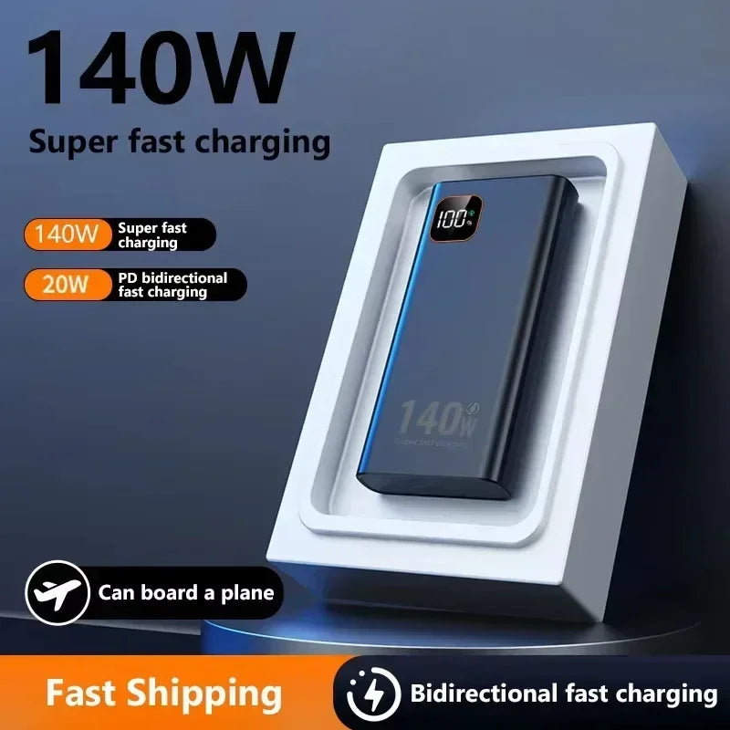 Power Bank Lenovo 140W – Carga Rápida, Pantalla Digital, hasta 200.000mAh