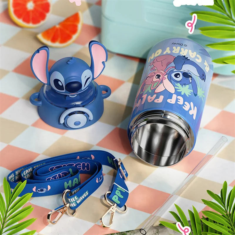 Termo Disney Stitch 600ml | Botella Térmica Acero Inoxidable con Sorbete y Tapa con Seguro
