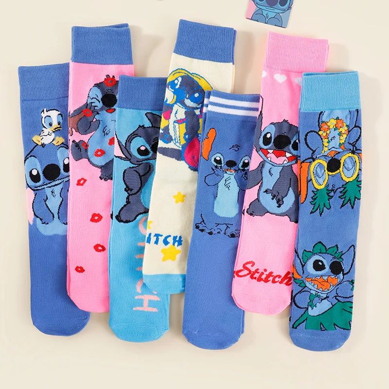 7 Pares Calcetines Stitch Disney – Diseño Grafiti para Hombre | Regalo