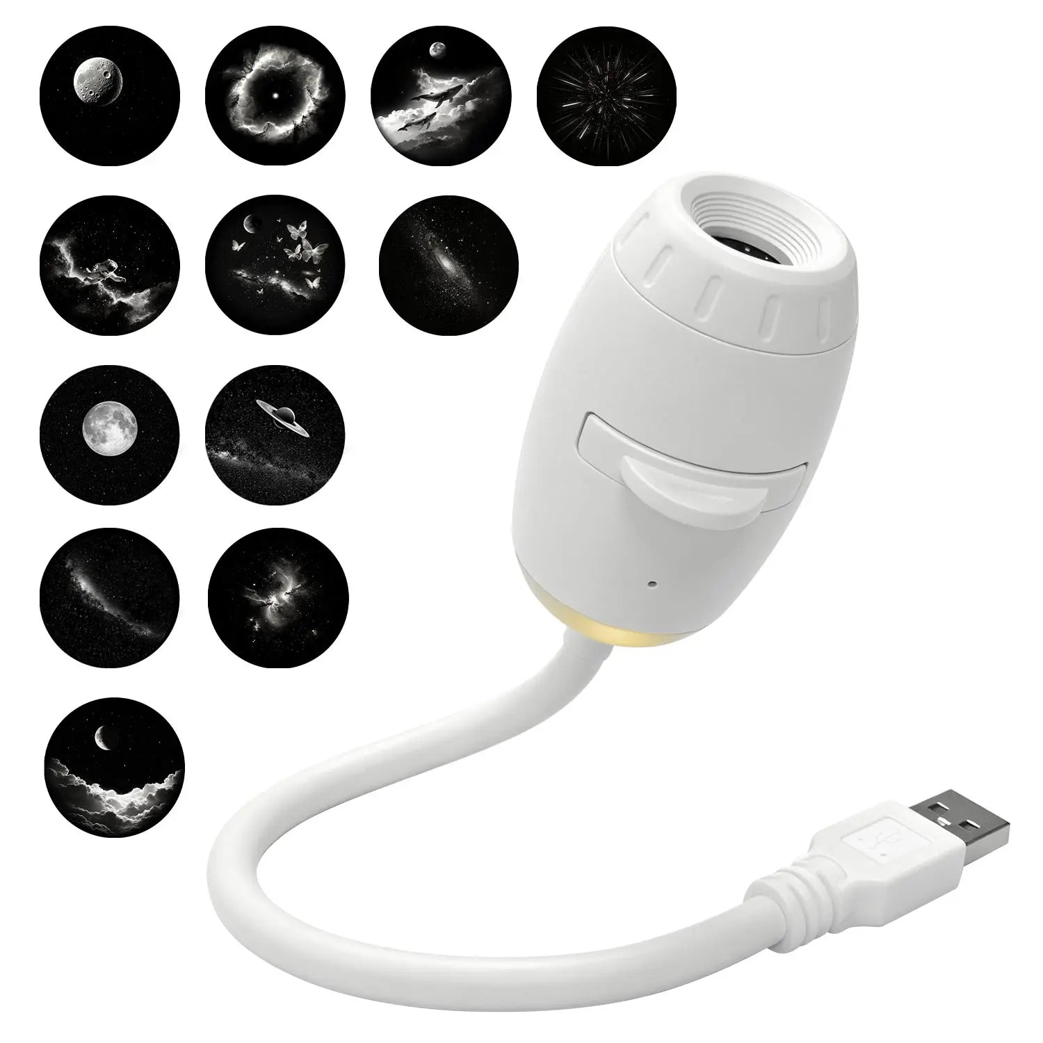 Proyector Luna Galaxia – Luz Nocturna 360°, USB, Decoración Habitación y Fotografía