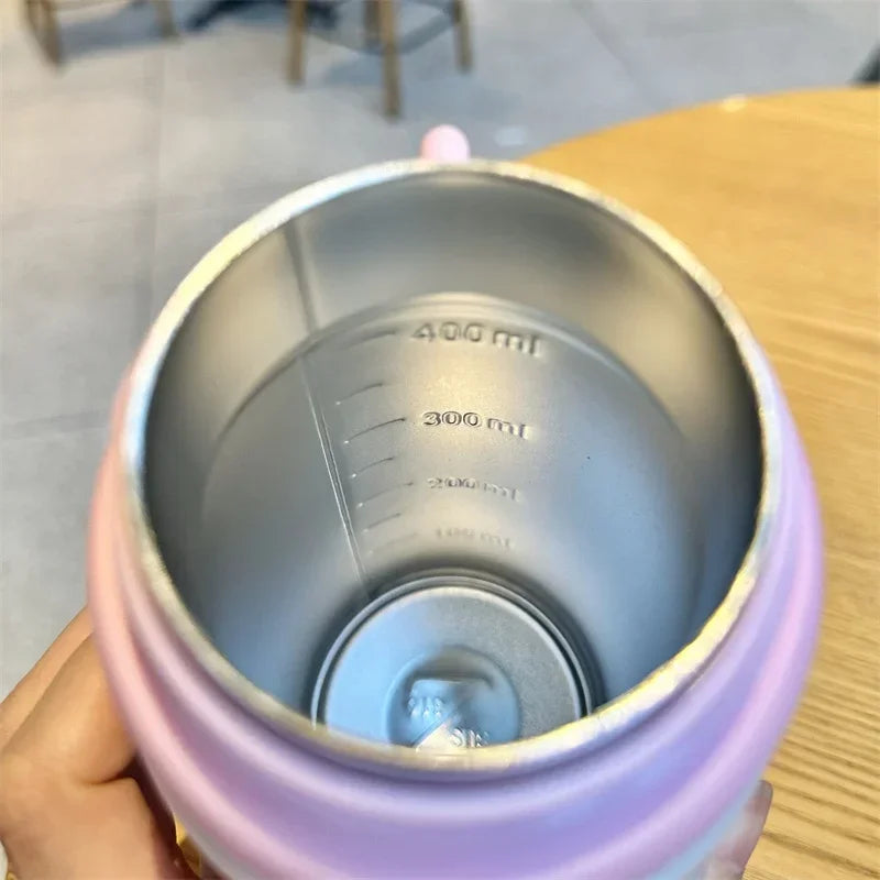 Termo Disney 500ml | Botella Térmica Acero Inoxidable con Tapa Pop-up y Cuerda | Lotso, Mickey, Elsa