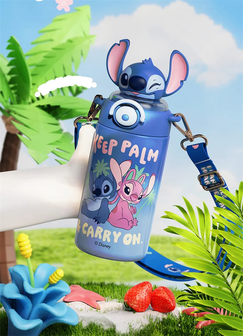 Termo Disney Stitch 600ml | Botella Térmica Acero Inoxidable con Sorbete y Tapa con Seguro