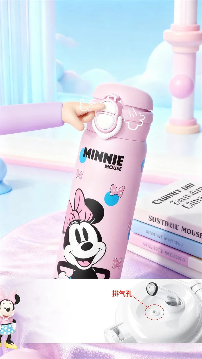 Termo Disney Mickey y Minnie | Botella Acero Inoxidable 500ml con Sorbete para Niños