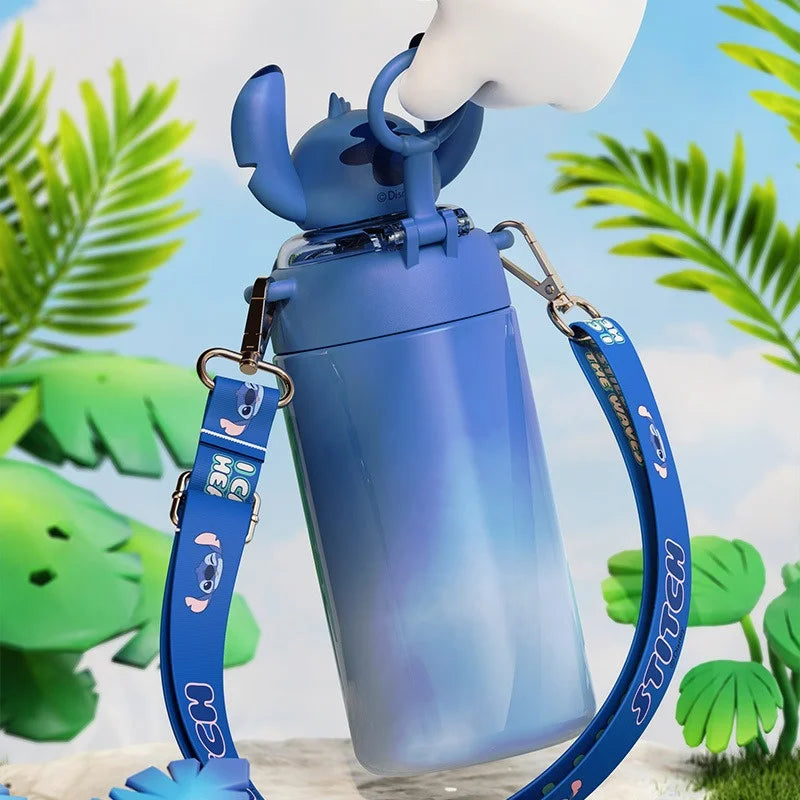 Termo Disney Stitch 600ml | Botella Térmica Acero Inoxidable con Sorbete y Tapa con Seguro