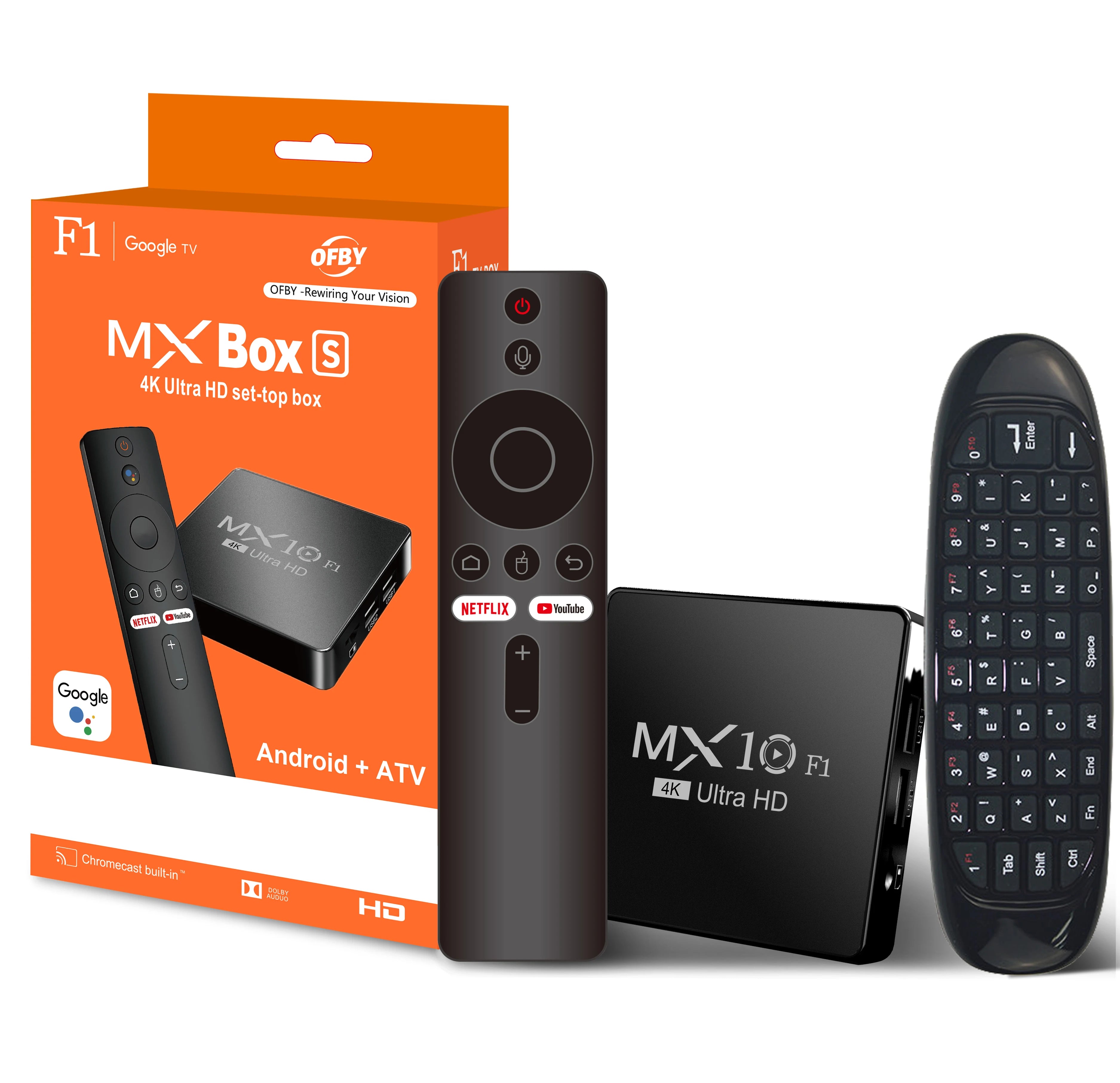 Android TV Box MX10 F1 – Android 13, 2GB RAM, 16GB, Wi-Fi 2.4G + Bluetooth 5.0