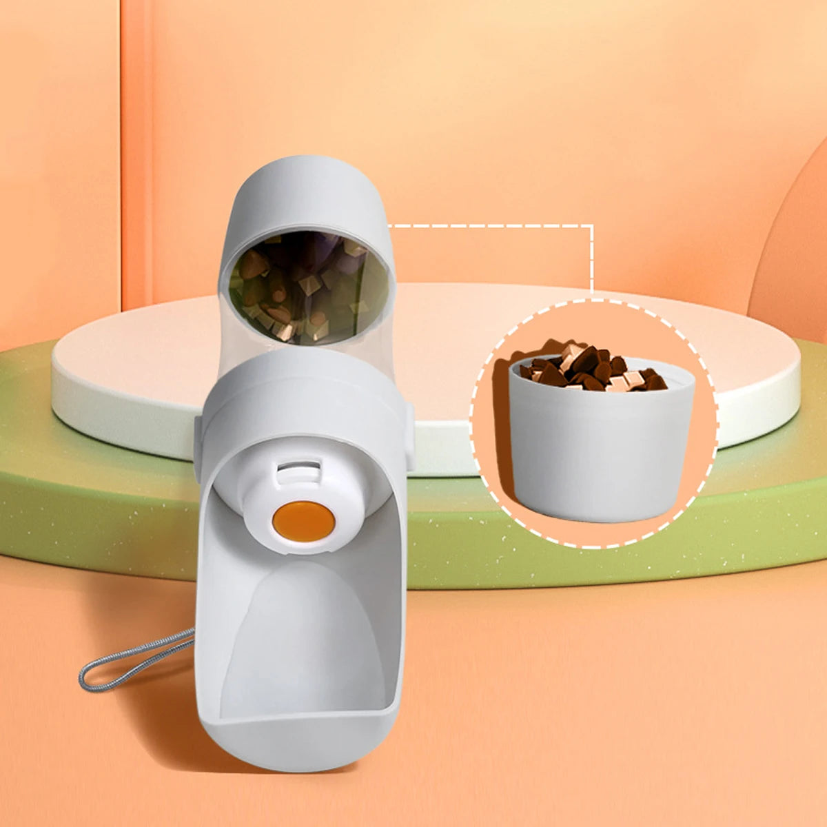 Botella de Agua Portátil para Perros y Gatos con Compartimento de Comida