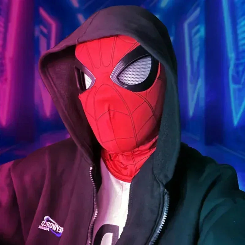 Máscara Cosplay Spiderman con Ojos Móviles – Talla Real, Ideal para Halloween