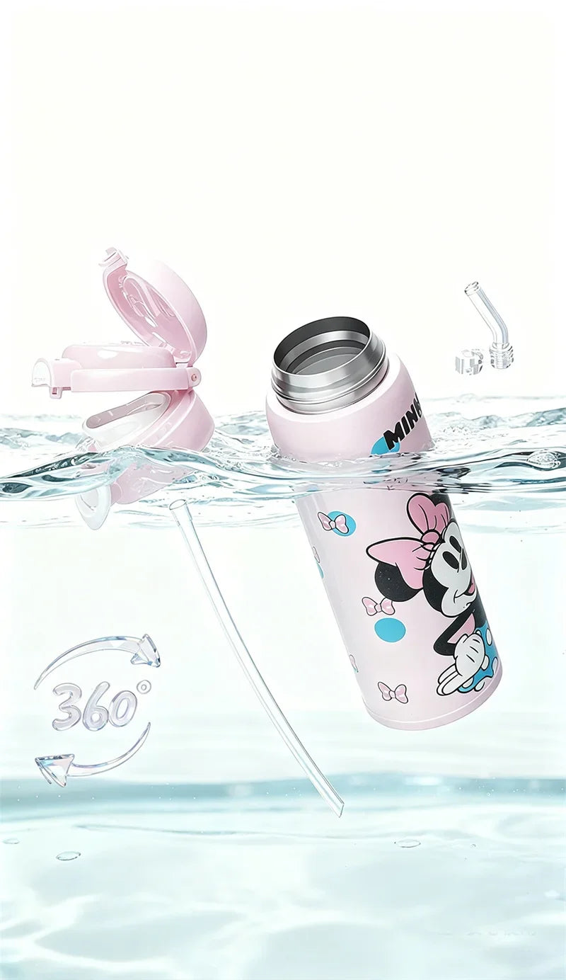 Termo Disney Mickey y Minnie | Botella Acero Inoxidable 500ml con Sorbete para Niños