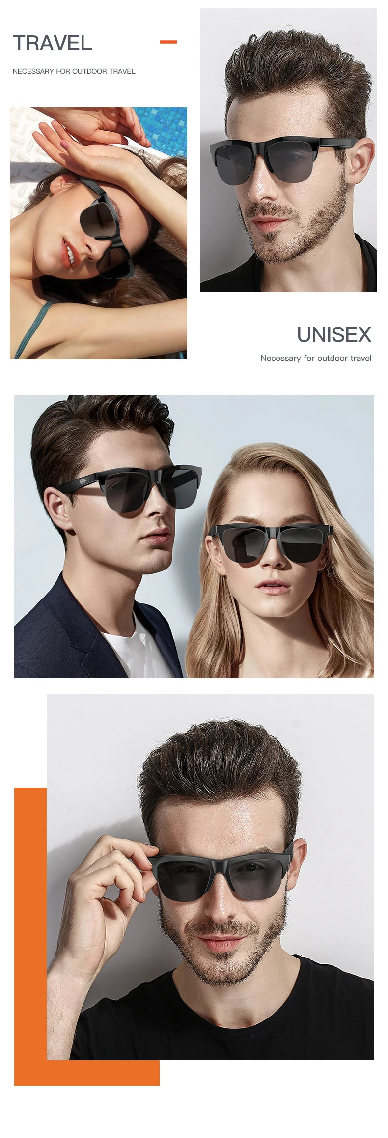 Lentes de Sol Inteligentes con Bluetooth 5.3 – Audífono, Llamadas y Protección UV