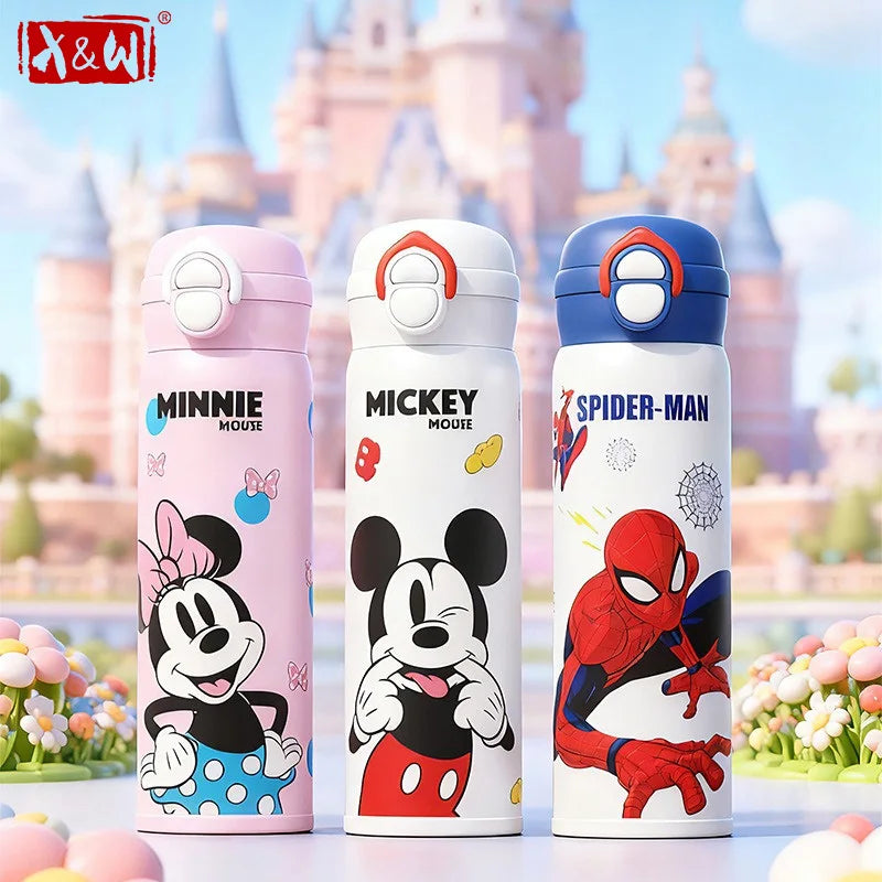 Termo Disney Mickey y Minnie | Botella Acero Inoxidable 500ml con Sorbete para Niños
