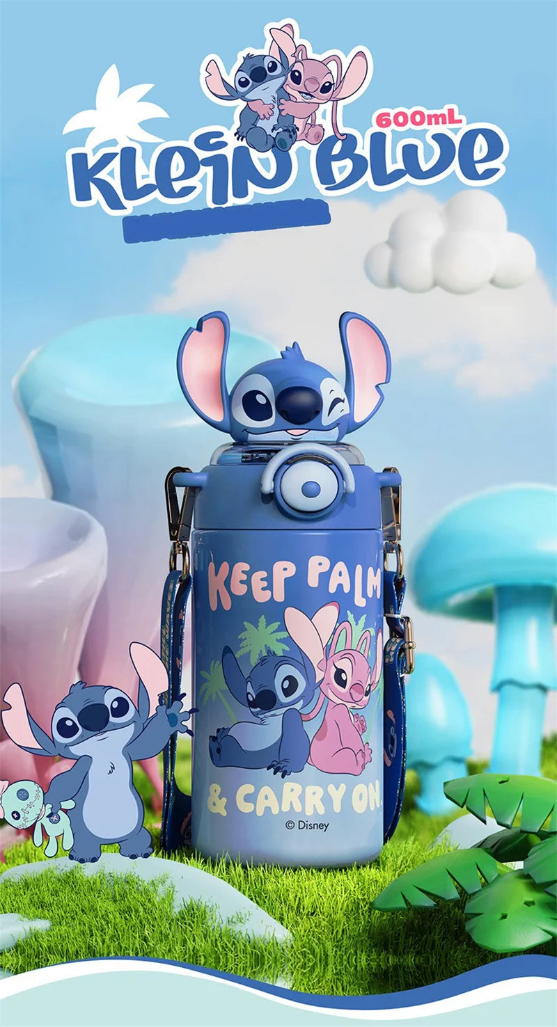 Termo Disney Stitch 600ml | Botella Térmica Acero Inoxidable con Sorbete y Tapa con Seguro