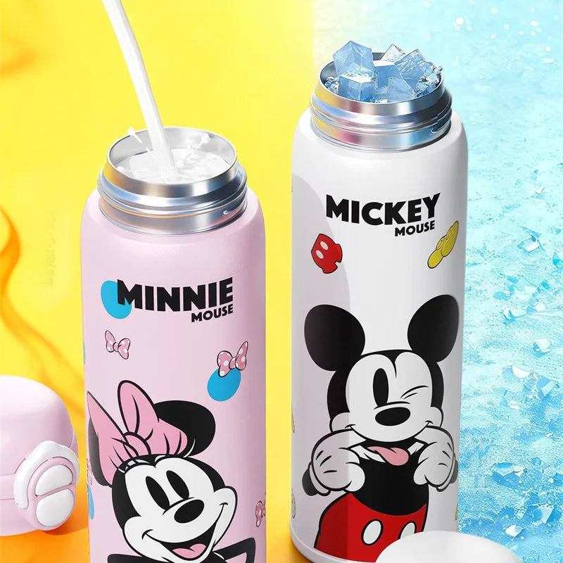 Termo Disney Mickey y Minnie | Botella Acero Inoxidable 500ml con Sorbete para Niños