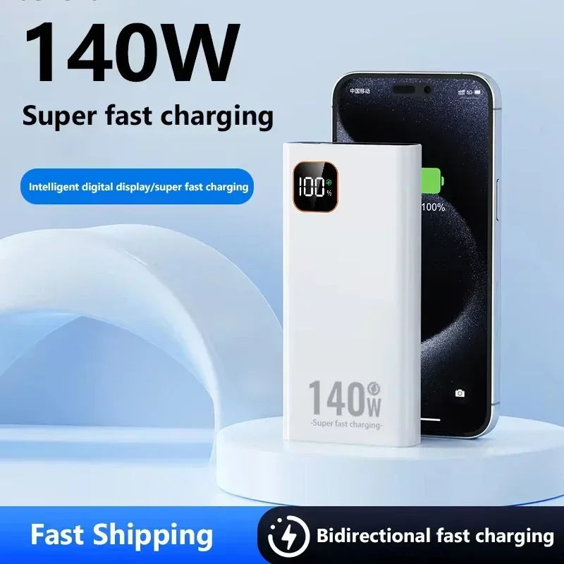 Power Bank Lenovo 140W – Carga Rápida, Pantalla Digital, hasta 200.000mAh