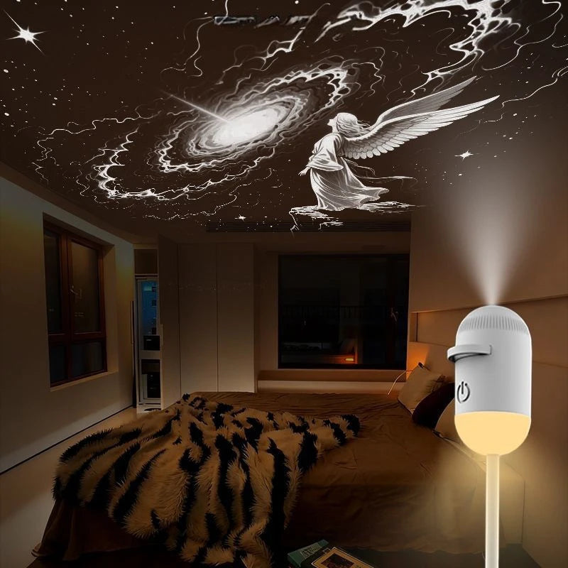 Proyector de Estrellas Galaxia 2 en 1 – Luz Nocturna, Rotación 360°, USB, Decoración Habitación