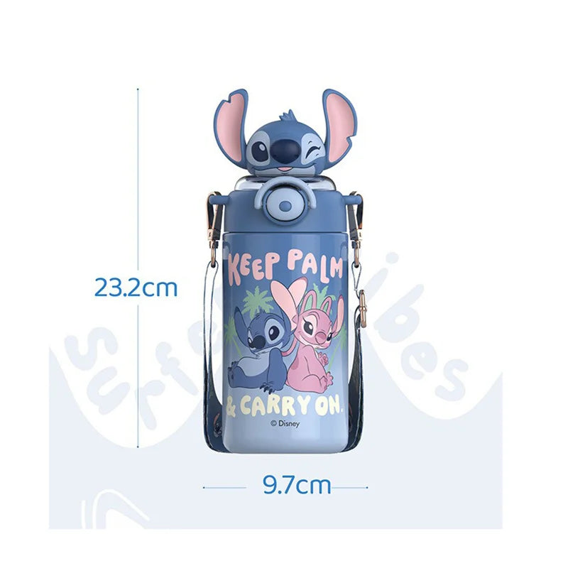 Termo Disney Stitch 600ml | Botella Térmica Acero Inoxidable con Sorbete y Tapa con Seguro