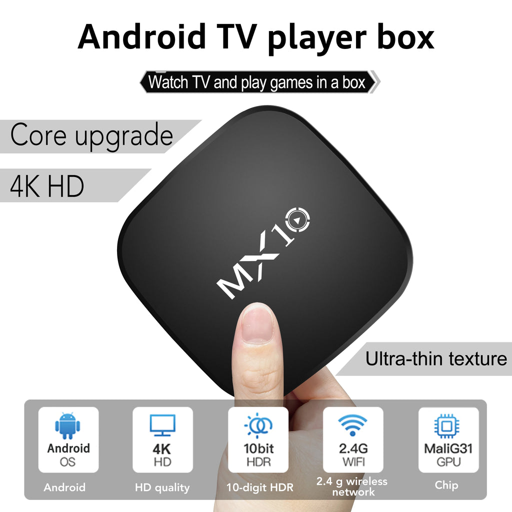 TV Box Android 4K – 4GB RAM, 64GB, WiFi, HDMI, Netflix, YouTube