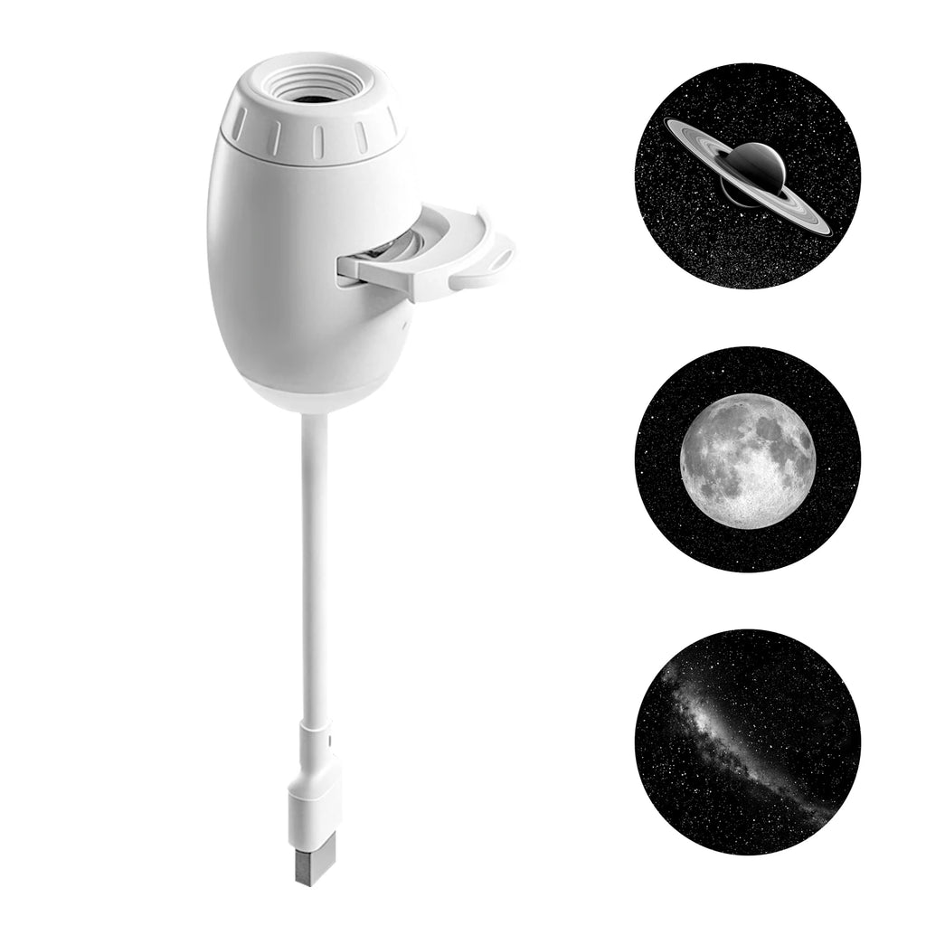 Proyector Luna Galaxia – Luz Nocturna 360°, USB, Decoración Habitación y Fotografía