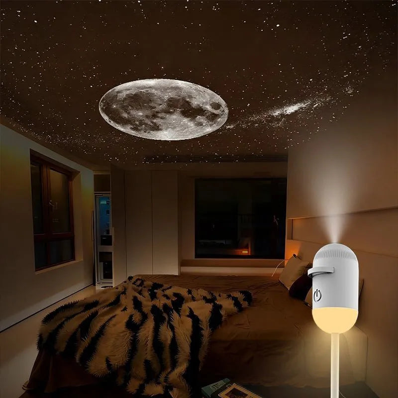 Proyector de Estrellas Galaxia 2 en 1 – Luz Nocturna, Rotación 360°, USB, Decoración Habitación