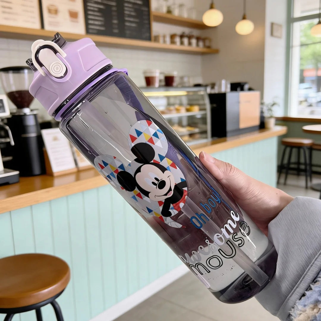 Botella de Agua Cartoon 750ml – Diseño Kawaii con Sorbete y Tapa Antiderrame