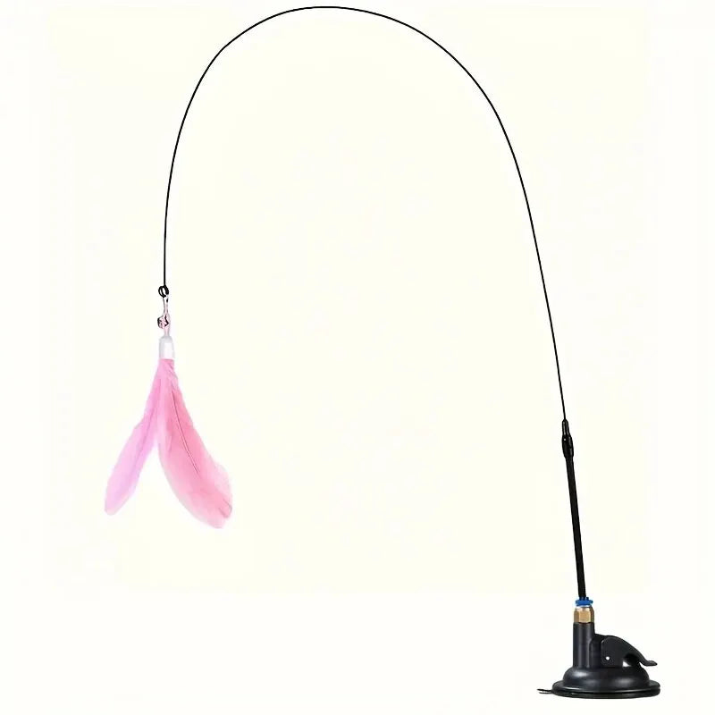 Varita Interactiva para Gatos con Plumas y Campana – Juguete con Ventosa