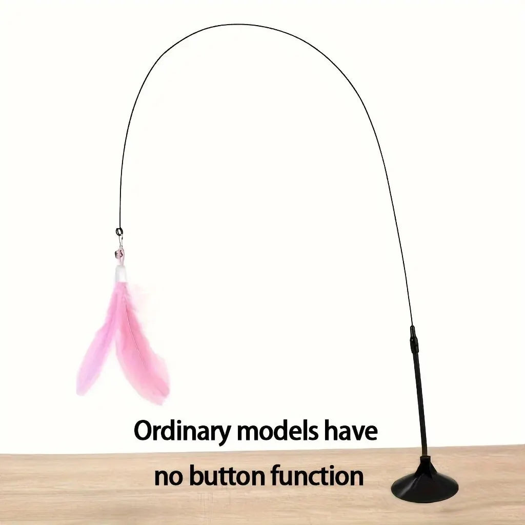 Varita Interactiva para Gatos con Plumas y Campana – Juguete con Ventosa