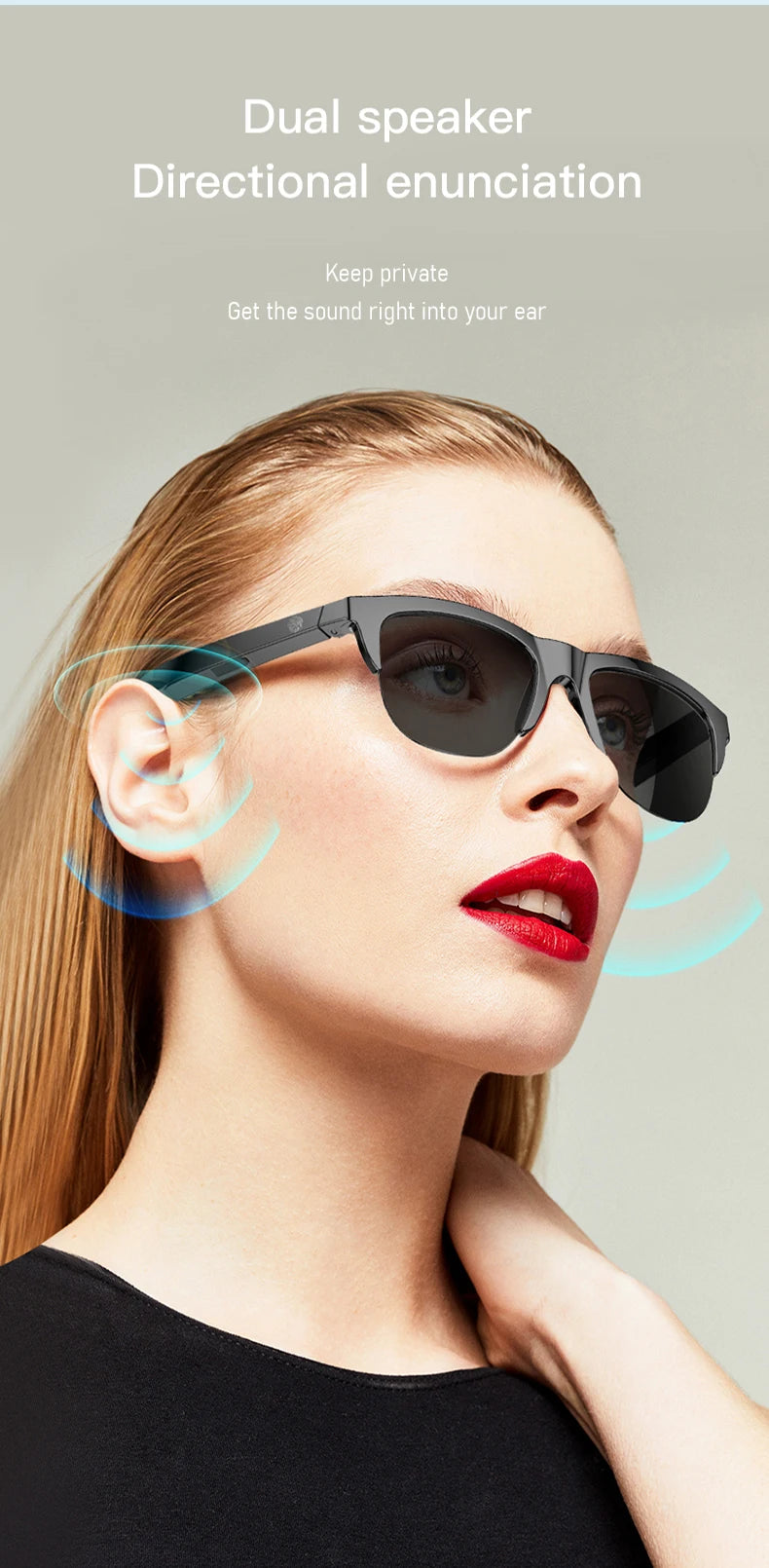 Lentes de Sol Inteligentes con Bluetooth 5.3 – Audífono, Llamadas y Protección UV