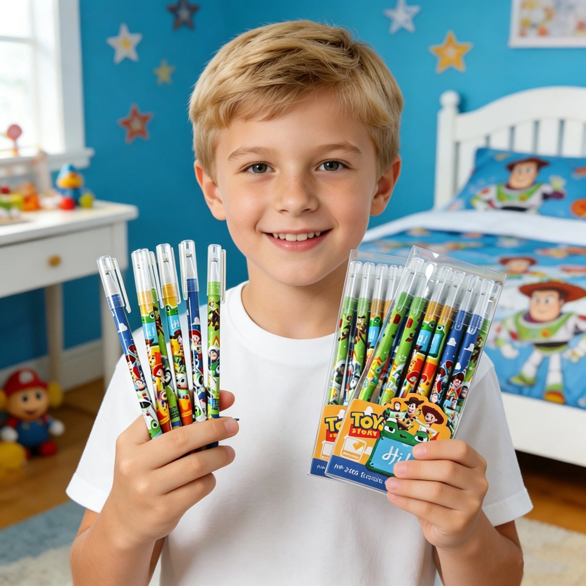 Set 6/24 Bolígrafos Borrables Toy Story – Tinta Azul 0,5 mm | Papelería