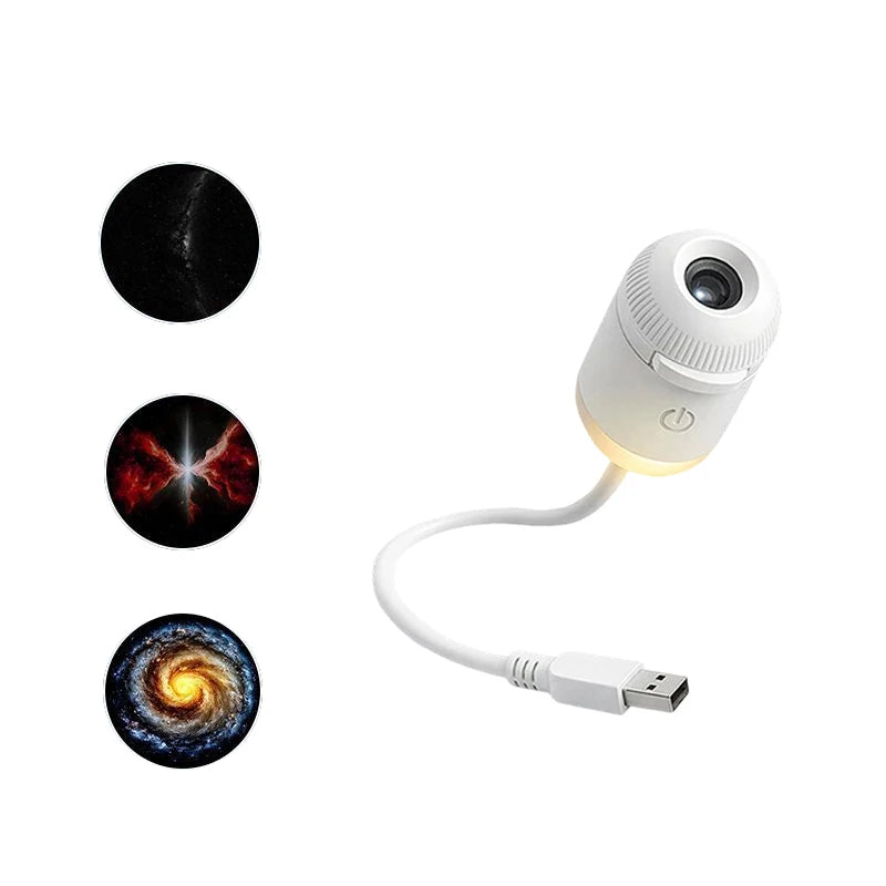 Proyector de Estrellas Galaxia 2 en 1 – Luz Nocturna, Rotación 360°, USB, Decoración Habitación