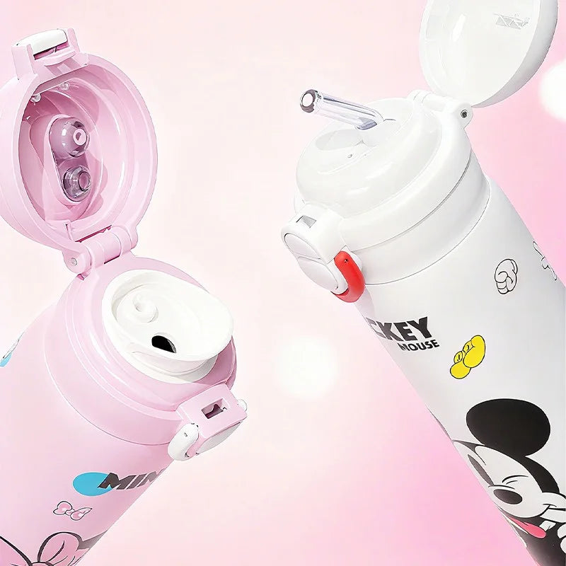 Termo Disney Mickey y Minnie | Botella Acero Inoxidable 500ml con Sorbete para Niños