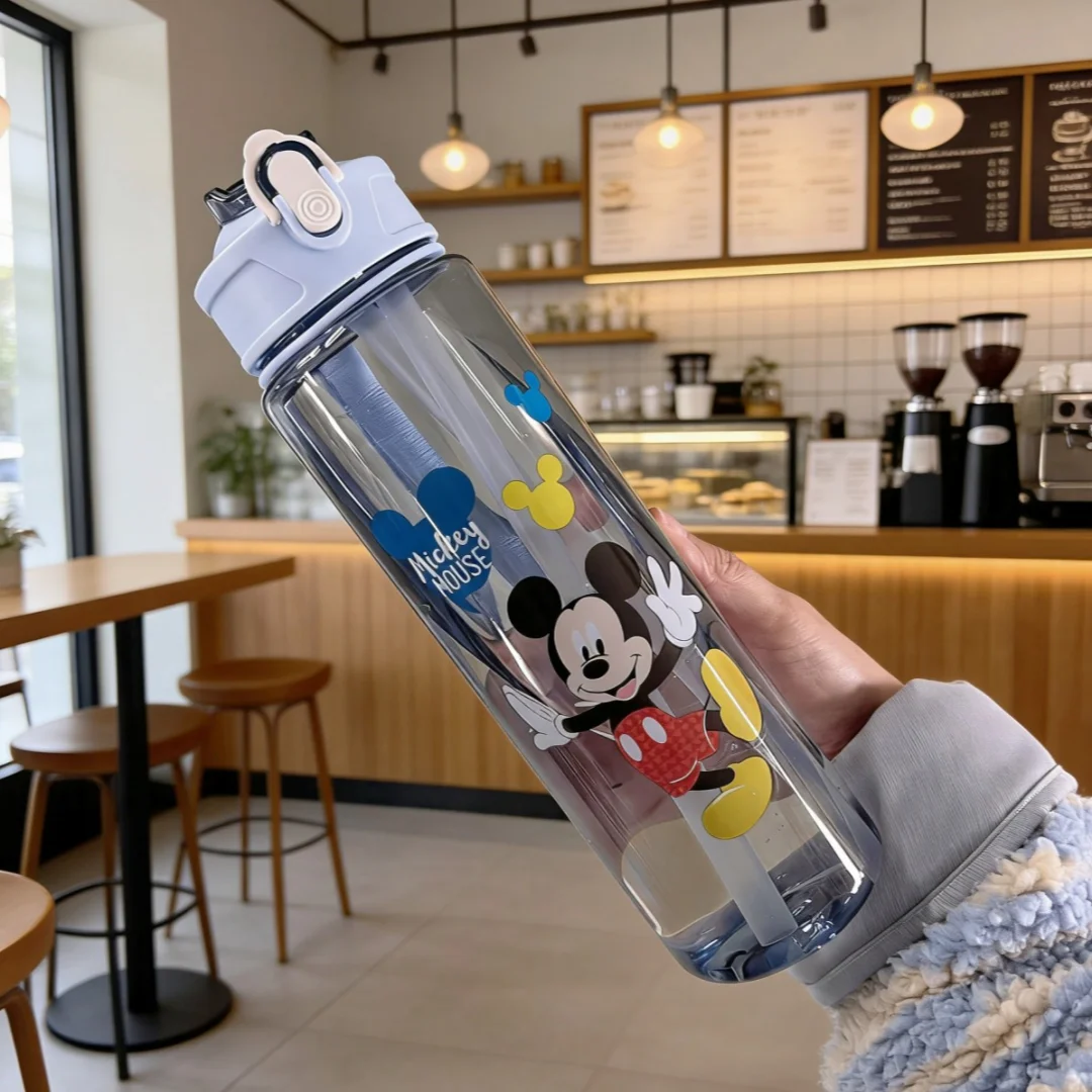 Botella de Agua Cartoon 750ml – Diseño Kawaii con Sorbete y Tapa Antiderrame