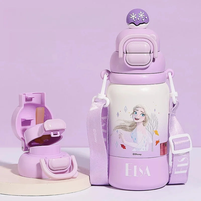 Termo Disney 500ml | Botella Térmica Acero Inoxidable con Tapa Pop-up y Cuerda | Lotso, Mickey, Elsa