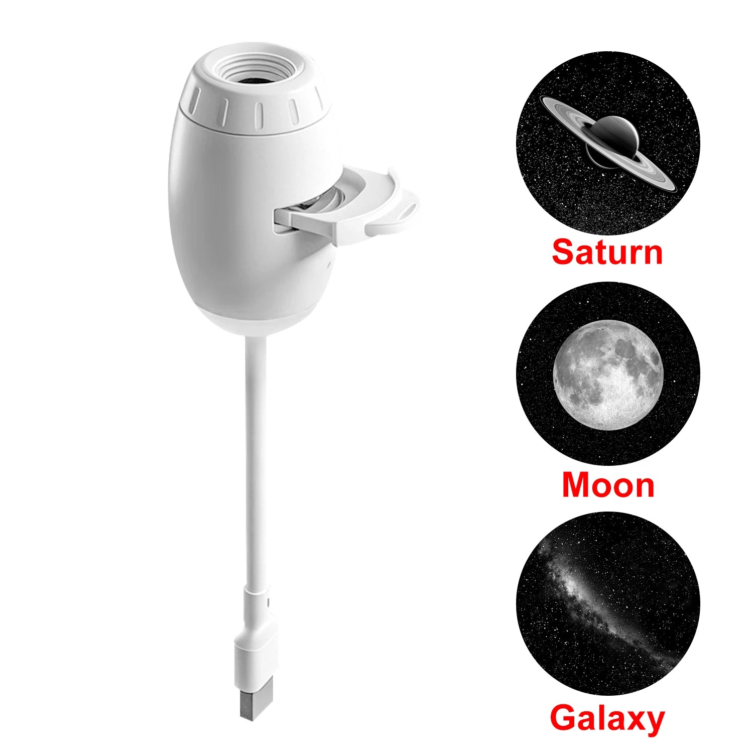Proyector Luna Galaxia – Luz Nocturna 360°, USB, Decoración Habitación y Fotografía