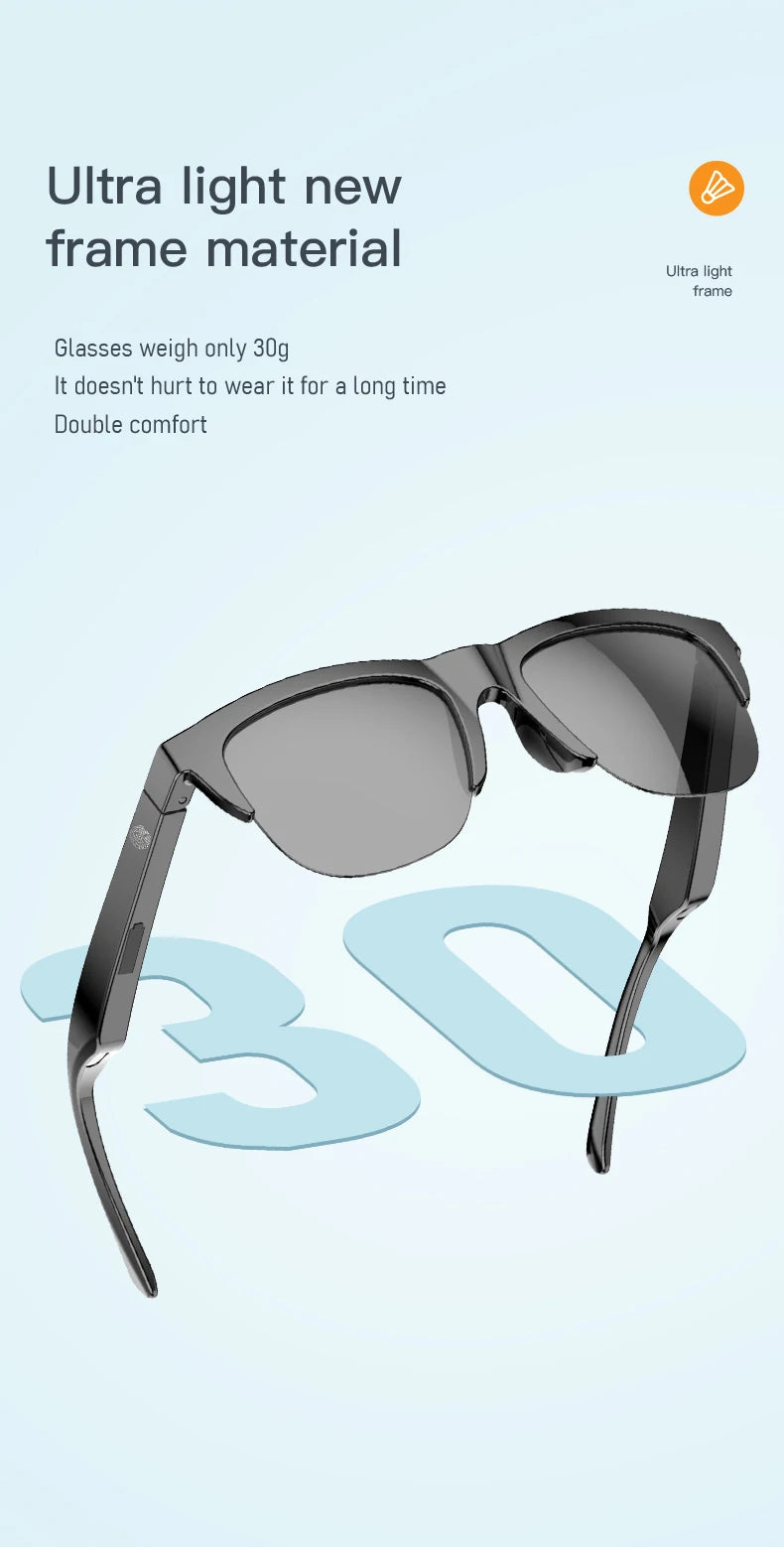 Lentes de Sol Inteligentes con Bluetooth 5.3 – Audífono, Llamadas y Protección UV