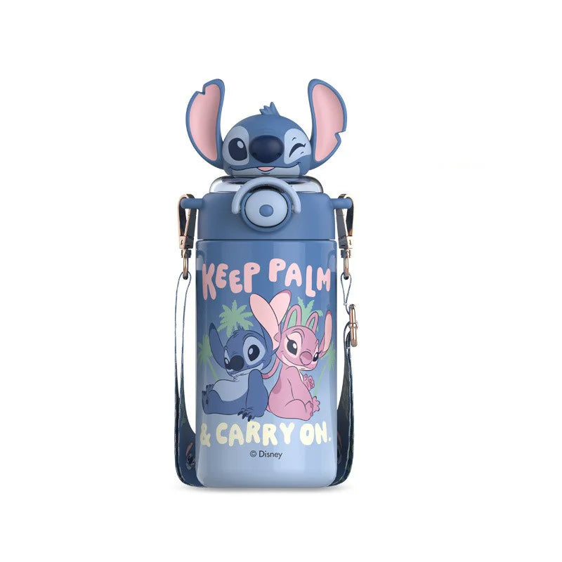 Termo Disney Stitch 600ml | Botella Térmica Acero Inoxidable con Sorbete y Tapa con Seguro