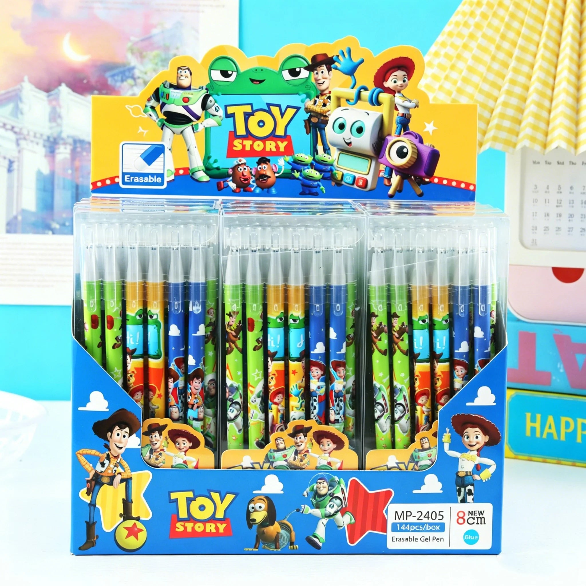 Set 6/24 Bolígrafos Borrables Toy Story – Tinta Azul 0,5 mm | Papelería